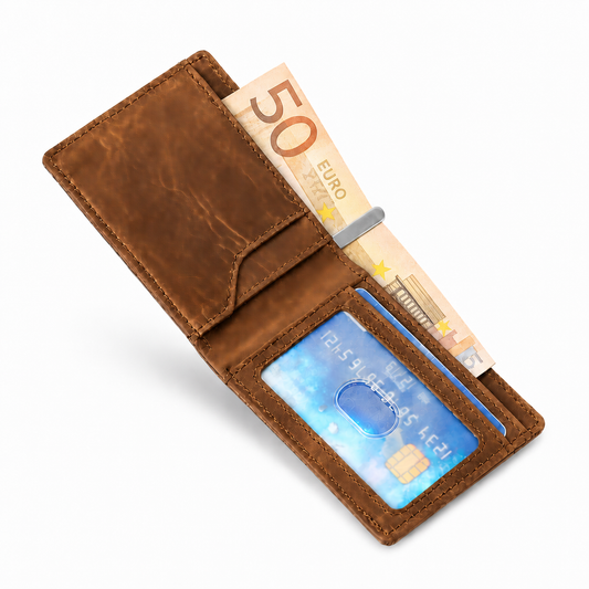 Portefeuille Homme Cuir Véritable | Bifold Vintage Crazy Horse