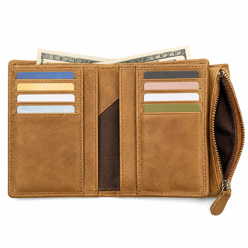 Porte-Monnaie Cuir Véritable Anti-RFID | Compact & Sécurisé