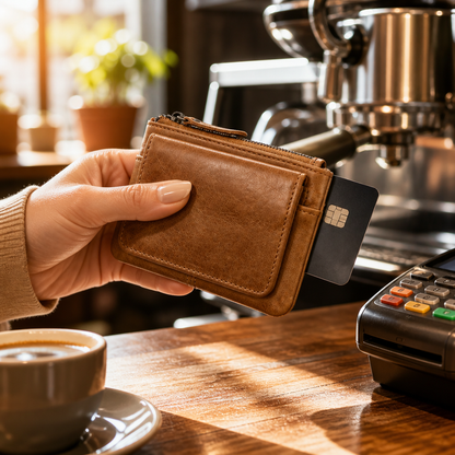 Porte-Monnaie Cuir Véritable Anti-RFID | Compact & Sécurisé