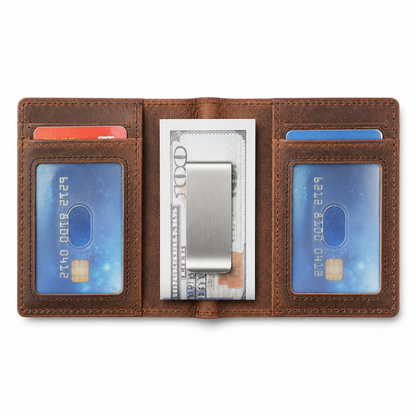 Portefeuille Cuir Véritable Crazy Horse | Bifold Vintage Artisanal