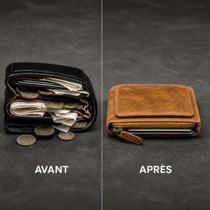 Porte-Monnaie Homme Cuir Véritable Anti-RFID | Compact Slim
