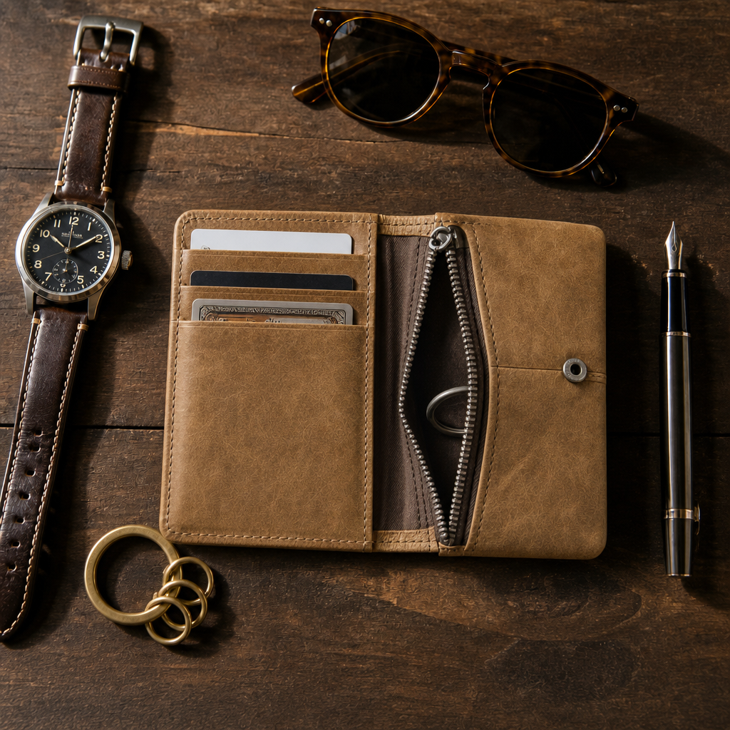 Porte-Monnaie Homme Cuir Véritable Anti-RFID | Compact Slim
